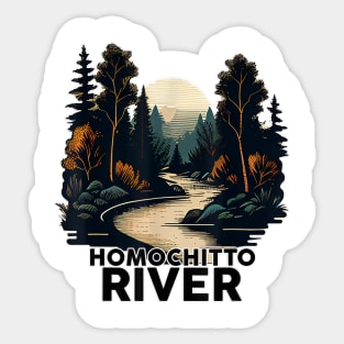 Homochitto River Retro Minimalist River Homochitto Sticker